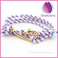 Best selling fashion nylon nautical rope women men hook charm bracelet